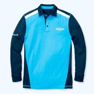 Amazon Men's Black and Blue Long Sleeve Polo Sz 2XL-New